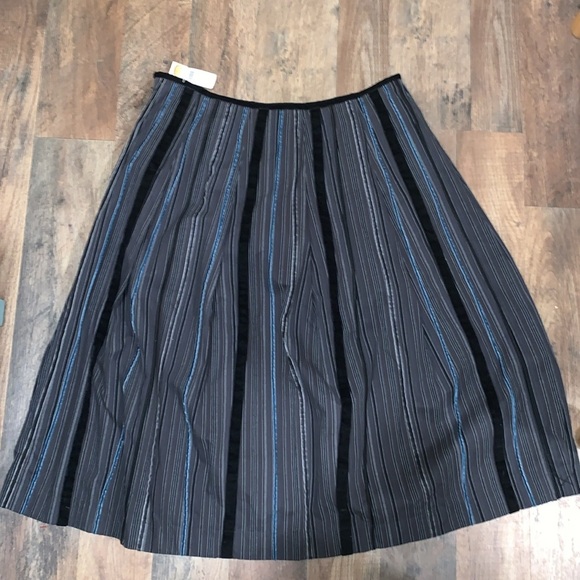Talbots 4 Velvet Stripes on Off-Black Full Skirt Semi-Formal Evening Wear. NWT - Picture 5 of 7